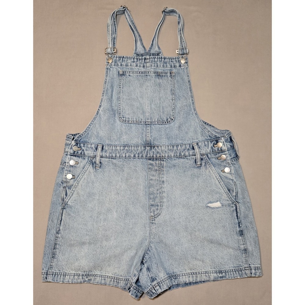 Madewell Women's Denim Overall Shorts Cowgirl Y2K Blue Jean Shortalls XXL 2X